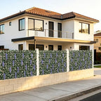 expandable faux fence privacy screen with flowers for, package contents