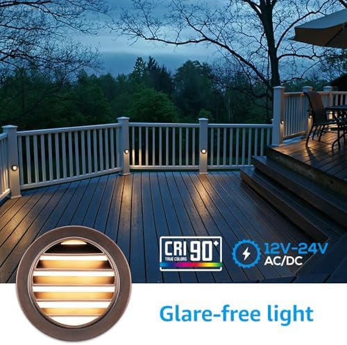 leonlite 6-pack low voltage led deck lights 3000k, close-up detail