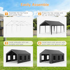 carport heavy duty, car port with reinforced steel showing dimensions
