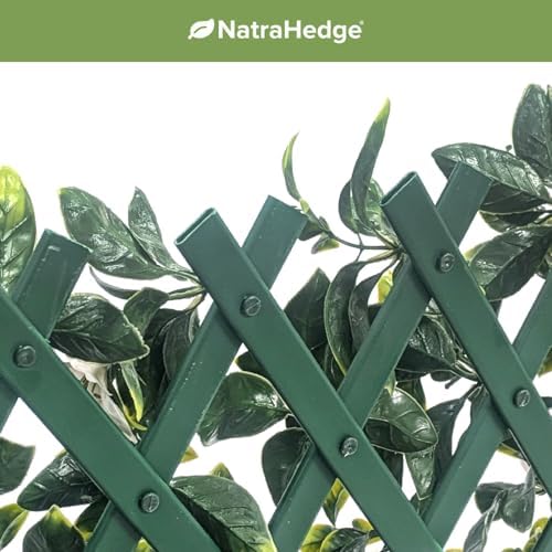natrahedge artificial privacy grass wall decor, white gardenia on a desk or shelf