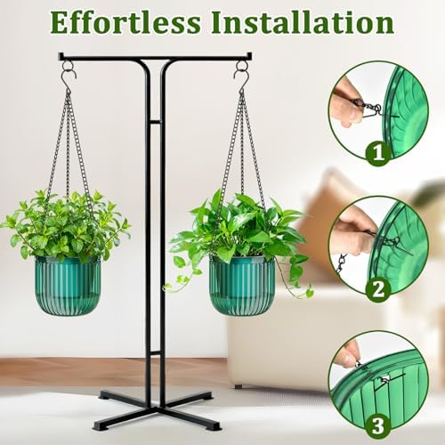 halatool 2 pack 8.3 inch self-watering hanging planters on a desk or shelf