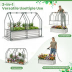 giantex 4x2x3 ft galvanized raised garden bed with on a desk or shelf