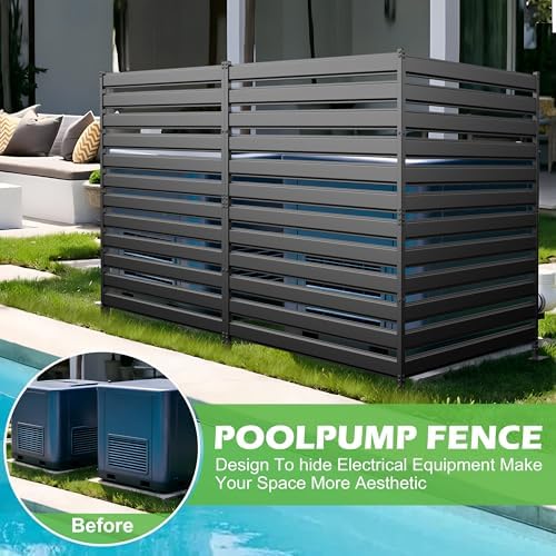 air conditioner fence 3 panels, 38" wx42 h, front angle view