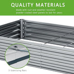 diiyiv 2pcs 12x4x1ft galvanized raised garden bed kit,vegetable, side view