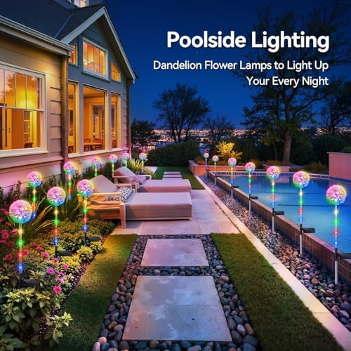 solar garden lights outdoor waterproof dandelion flower yard, package contents