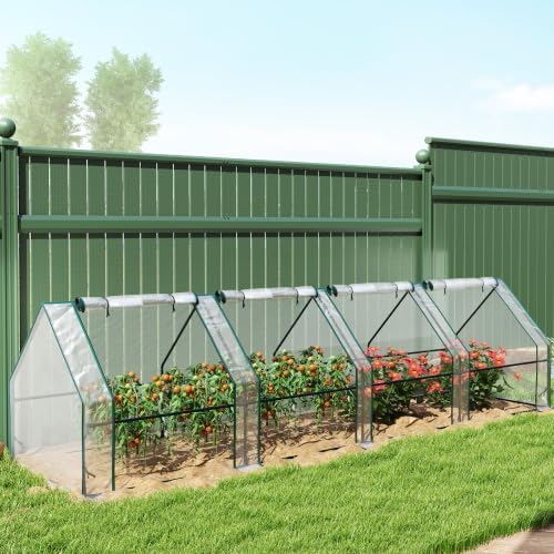 outsunny 12' x 3' x 3' mini greenhouse, front angle view