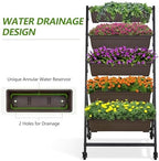 vecelo 5-tier vertical garden bed, freestanding elevated raised showing dimensions
