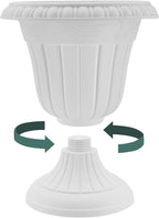 Arcadia Garden Products PL10TP Classic Traditional Plastic Urn Planter Indoor/Outdoor, 15" x 13", Taupe