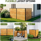 3 panels no dig wood privacy screen, 42", side view