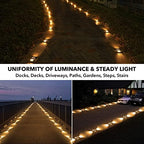 AGPTEK Solar Driveway Lights 12 Pack, Outdoor Deck Dock Marine Waterproof | LED Solar Powered Driveway Marker Lights for Warning Step, Sidewalk, Pathway, Garden, Yard (Warm White)