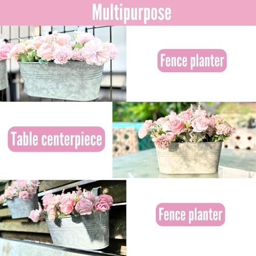 lalagreen rail planter (11.2 in, 6 pack) silver on a desk or shelf