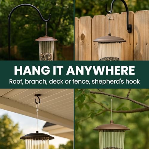 perky-pet squirrel-be-gone max bird feeder, (4) flexport feeding, package contents
