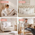 utopia bedding 20x20 pillow inserts, white throw pillows showing dimensions