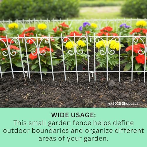 shoplala decorative garden fence outdoor (10 panels) 12.5in(l), side view