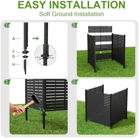 3 panels outdoor air conditioner fence, 48" w, view 9