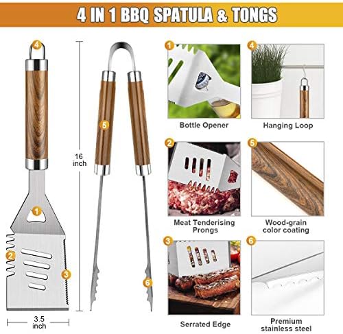 cifaisi 38pcs bbq tools grilling accessories set with shown in use
