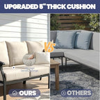 kullavik 4 piece metal outdoor patio furniture set showing dimensions