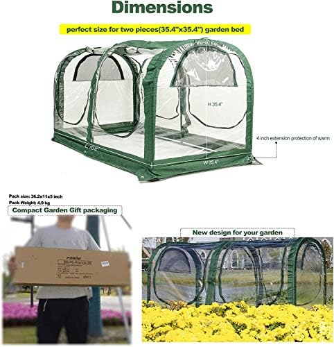 porayhut portable greenhouse tent, easy set-up gardening flower, close-up detail