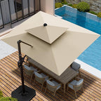 9' x 12' cantilever patio outdoor umbrella with, side view