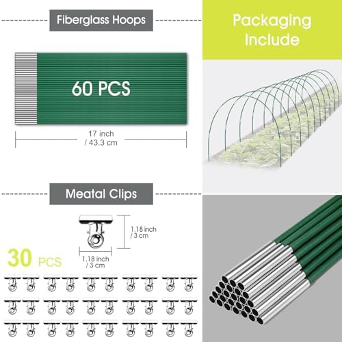 rifny 60 pcs garden hoops for raised beds, side view