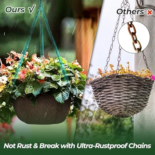 t4u hanging planter for plants outdoor 12 inch showing dimensions