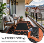 genimo outdoor rug, waterproof plastic rugs for patio, front angle view
