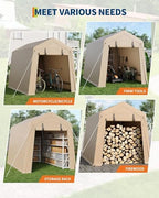 garvee 7'x10' outdoor portable storage shed, waterproof & on a desk or shelf