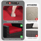 joyside patio sofa - 3 seater rattan sofa, close-up detail