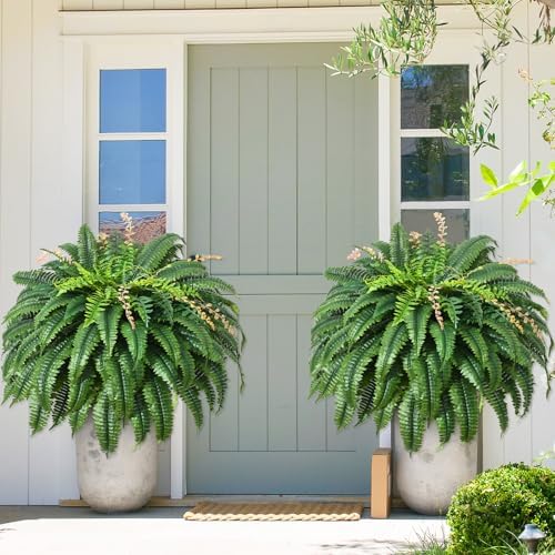 48 inch 128 leaves artificial ferns for outdoors showing dimensions