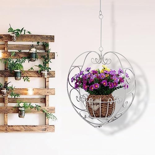 39.7" hanging plant holder,metal heart planter, hanging basket, package contents