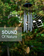 desgully solar wind chimes for outside, 6 color-changing shown in use