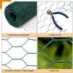green chicken wire 48 inch(h) x 100 ft(l), side view
