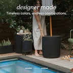 veradek umbrella side table - outdoor patio table, side view
