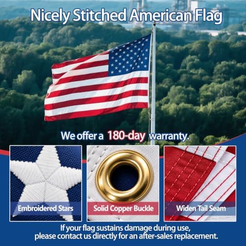 american flag made in usa, 3x5 ft heavy shown in use