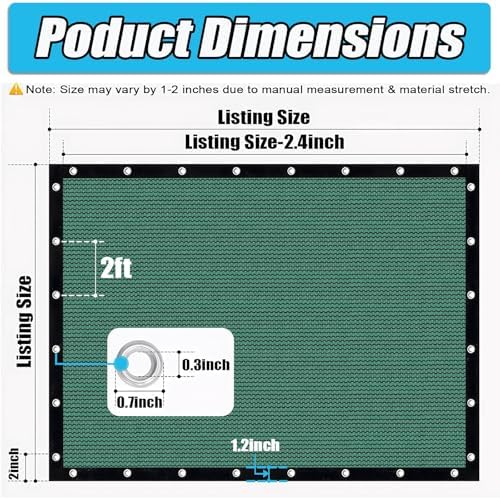 amagenix 90% sun shade cloth with grommets, 10', close-up detail