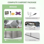 8x8 ft greenhouse for outdoors, heavy-duty polycarbonate greenhouse, package contents