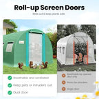 king bird premium 25x10x6.6ft greenhouse for outdoors, large, side view