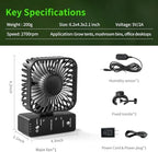 4" grow tent clip fan, 4-speed airflow, 90°, front angle view