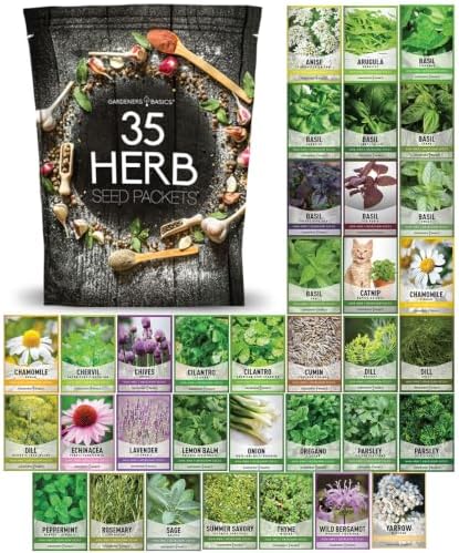 gardeners basics 35 medicinal herb seeds variety pack, main product view