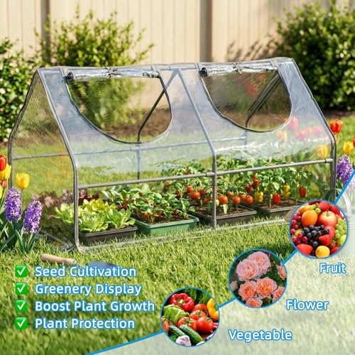 portable mini greenhouse, 47"x24"x24" greenhouses for outdoors with, close-up detail