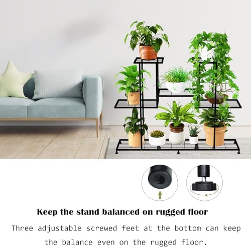 twhep metal plant stand, 5 tiers multifunctional plant showing dimensions