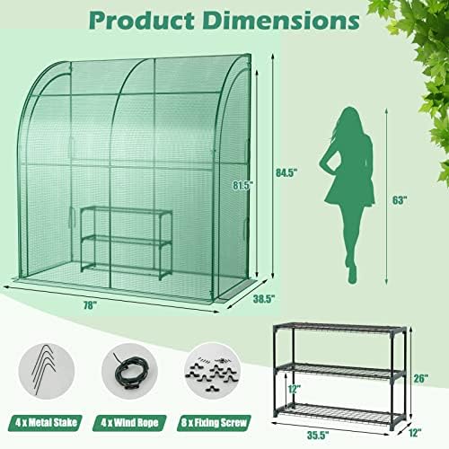 safstar 7 x 3.5 x 7 ft greenhouse showing dimensions