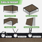 90% outdoor sun shade cloth, 6'×10' pergola shade, package contents