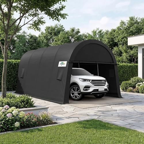 cobizi carport canopy 10x20 heavy duty portable garage, side view