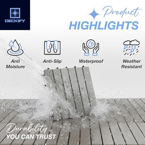 acacia interlocking deck tiles outdoor waterproof all weather, view 11