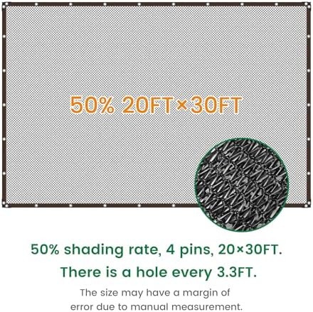 shade cloth, 20ft x 30ft 50% black outdoor shown in use