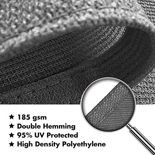 kanagawa 12'x16' sun shade sail dark gray curved showing dimensions