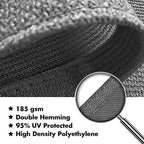 kanagawa 12'x16' sun shade sail dark gray curved showing dimensions