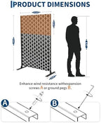 metal privacy screen, 48" w x 75" h shown in use