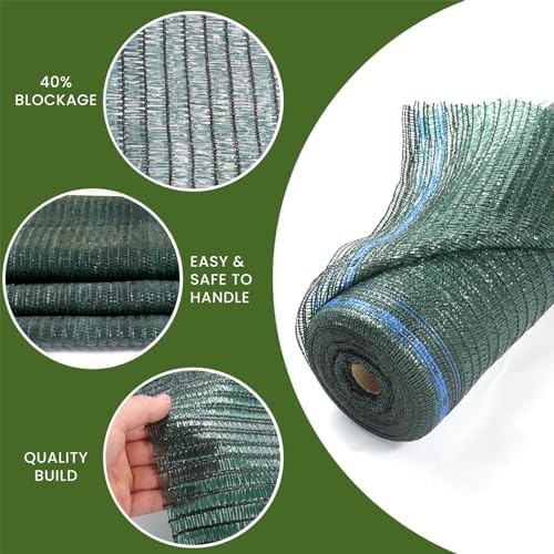 6'x100ft 40% eyelets shade cloth roll, side view